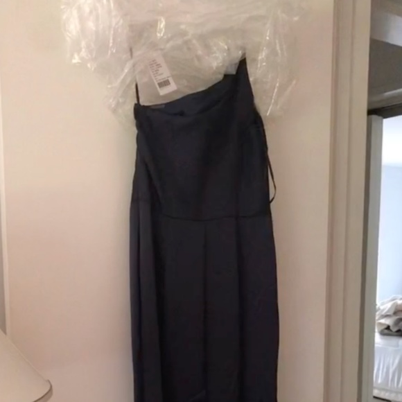 Amsale Kaia Satin Gown Dress - Navy Size 0 - NWT GB132S - Picture 4 of 4